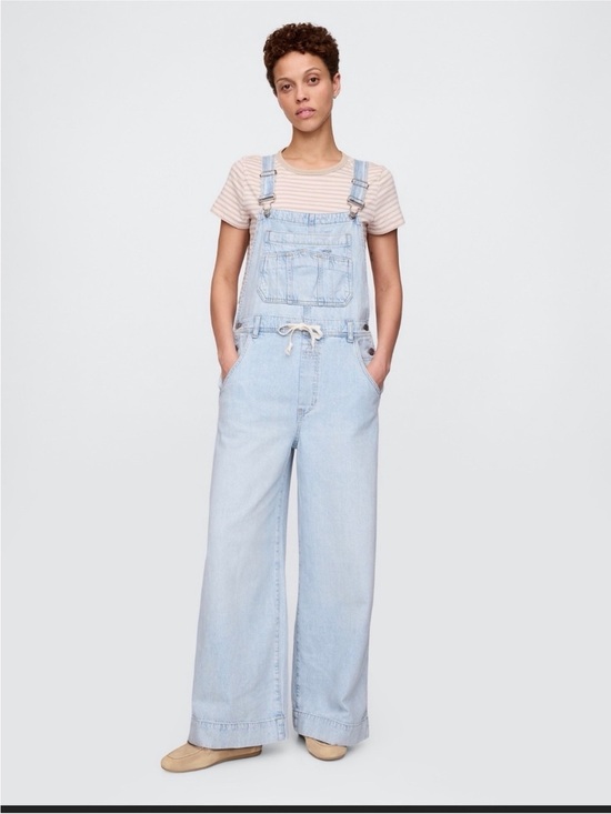 GAP Denim - GAP Y2K Baggy Overalls Size Large Light Indigo UltraSoft Denim Jeans Streetwear